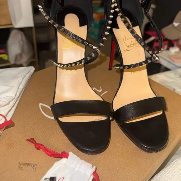 Christian Louboutin Black Studded Heels